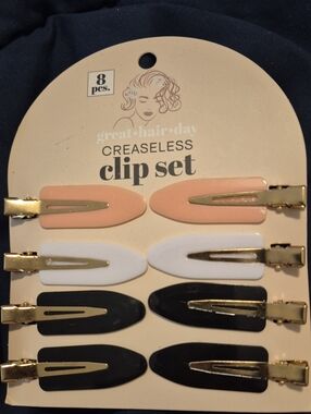 NWT Great Hair Day Creaseless Hair Clip 8-Piece Set
